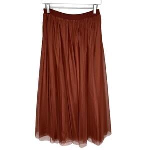 NWT Baltic Born "Mila Tulle Skirt", Cinnamon Brown, Maxi-Length, Size Small